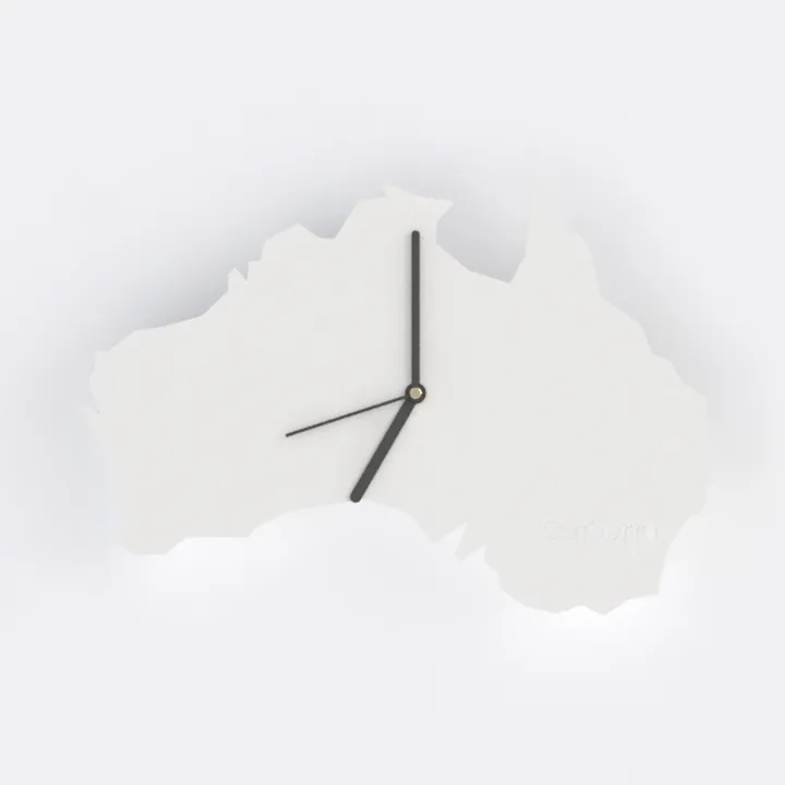 Minimalist Australia Map Shaped Wall Clock 3D Model