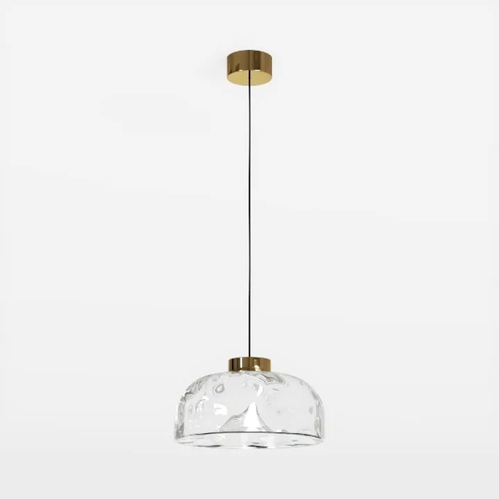 Modern Brass Clear Glass Pendant Lamp 3D Model