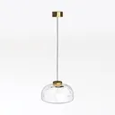 Modern Brass Clear Glass Pendant Lamp 3D Model Left 45 Degree View