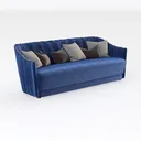 Modern Vertical Channel Tufted Sofa Couch Set Right 45 Degree View