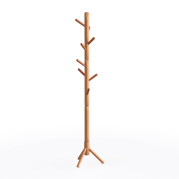 Wooden Coat Rack Stand, 100% Natural FAS Ash Wood