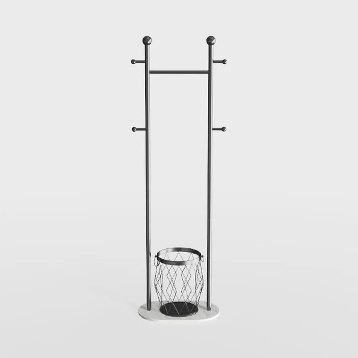 Metal Freestanding Coat Rack with Marble Base