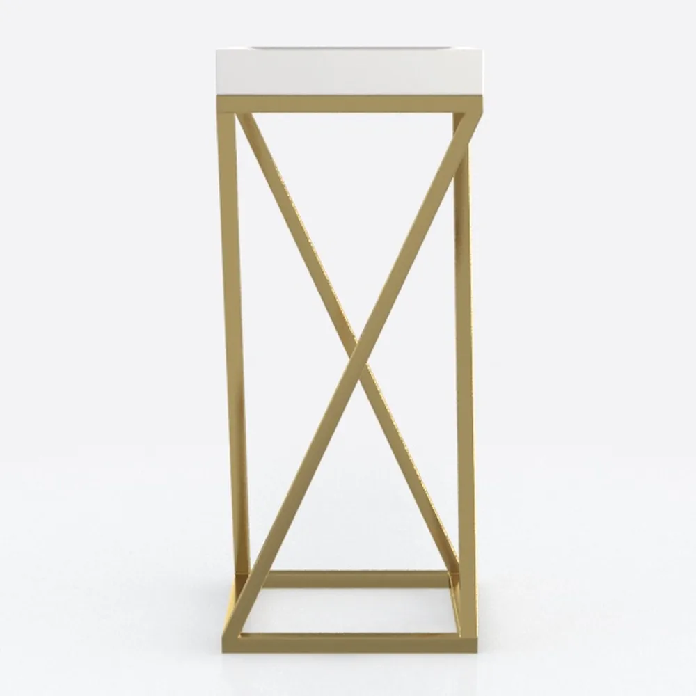 C-Shaped End Table, Small Sofa Table with Metal