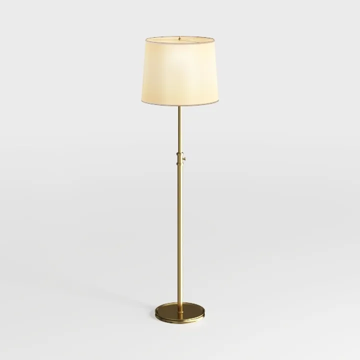 Modern Brass Fabric Floor Lamp 3D Model