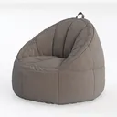 Minimalist Fabric Bean Bag Chair Cozy Seating 3D Model Left 45 Degree View