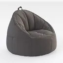 Minimalist Fabric Bean Bag Chair Cozy Seating 3D Model Right 45 Degree View