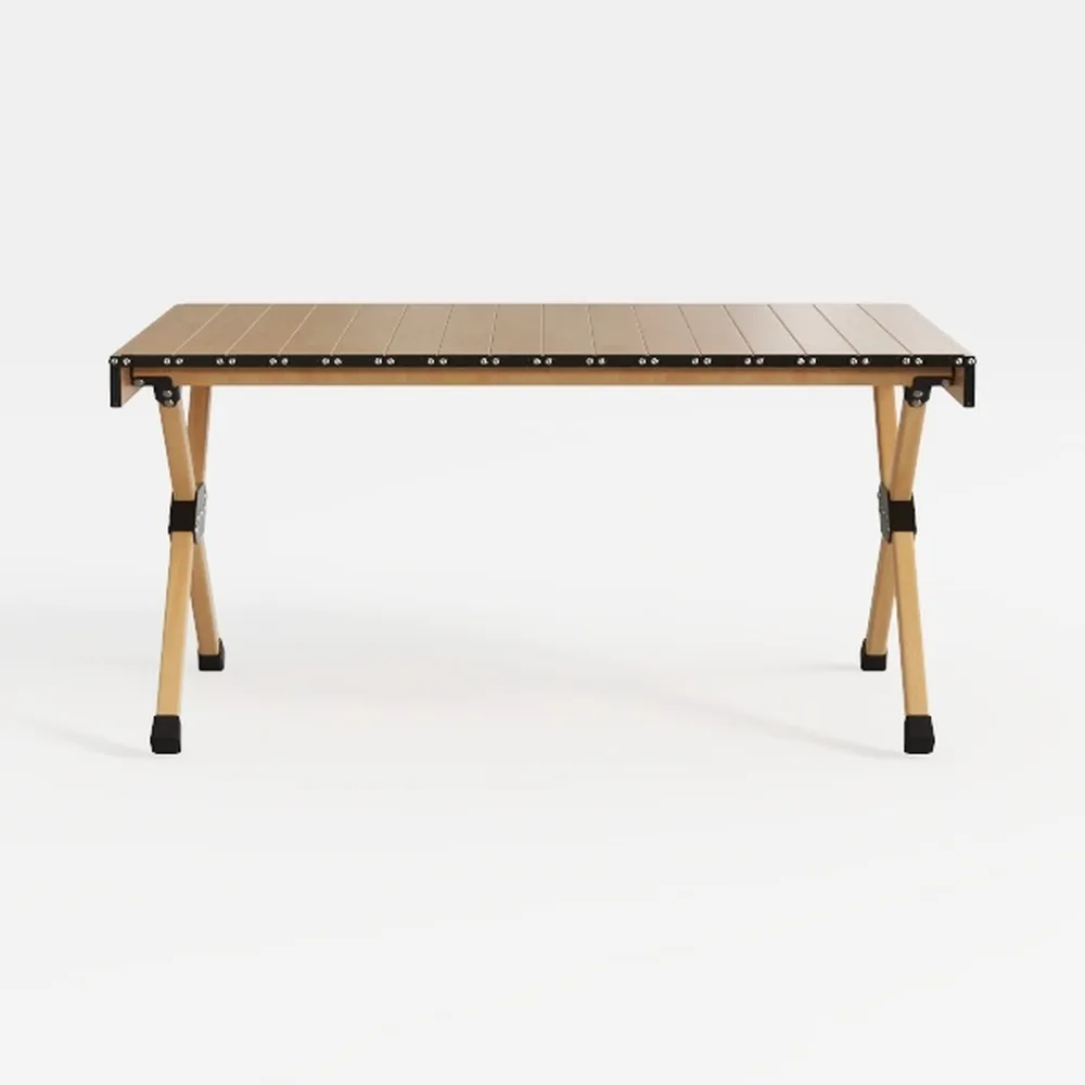 37 in. Brown Rectangle Aluminum Folding Camping Ta