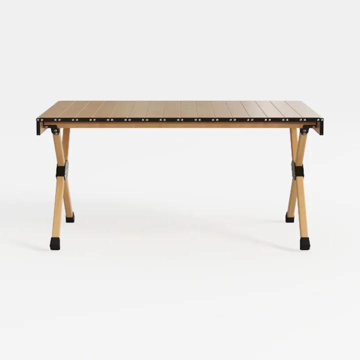 37 in. Brown Rectangle Aluminum Folding Camping Ta