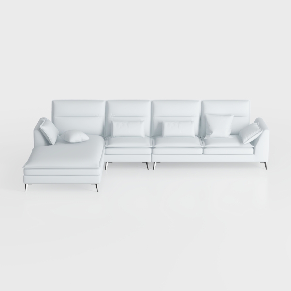Modern U-Shaped Sectional Sofa with Waist Pillows