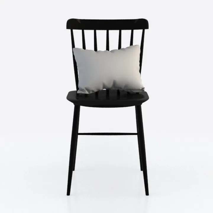 Windsor Chairs Set of 2, Black Farmhouse Spindle