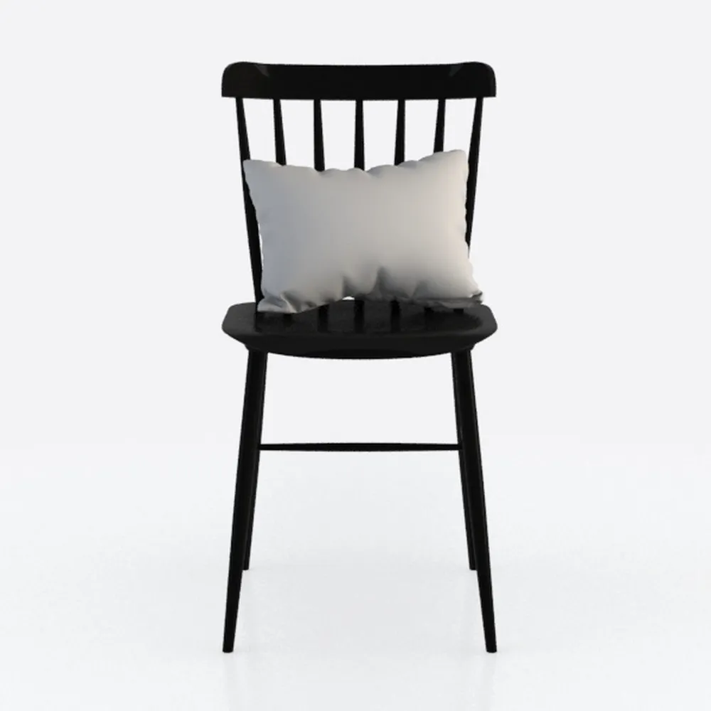 Windsor Chairs Set of 2, Black Farmhouse Spindle