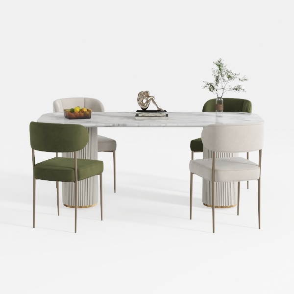 Draven Heather Grey Rolling Dining Chair, Performa