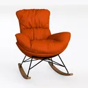 Leisure Chairs Home Balcony Fabric Rocking Chair f Left 45 Degree View