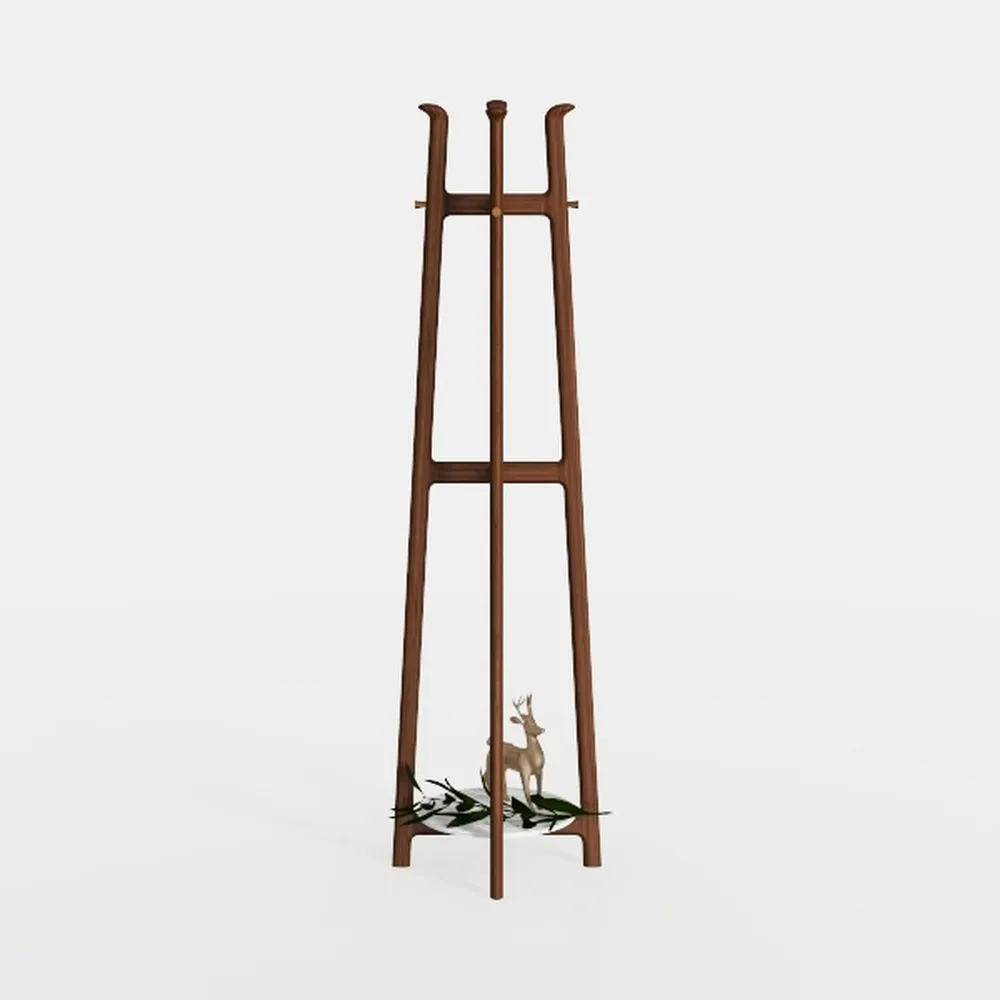 Freestanding Coat Rack Stand with 8 Hooks, Bamboo