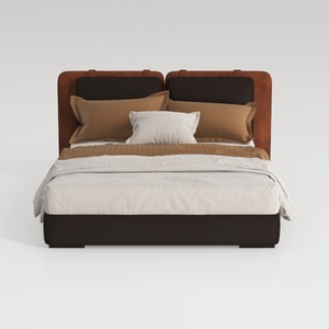 MAKLAINE Modern/Contemporary Cognac Vegan Faux Lea