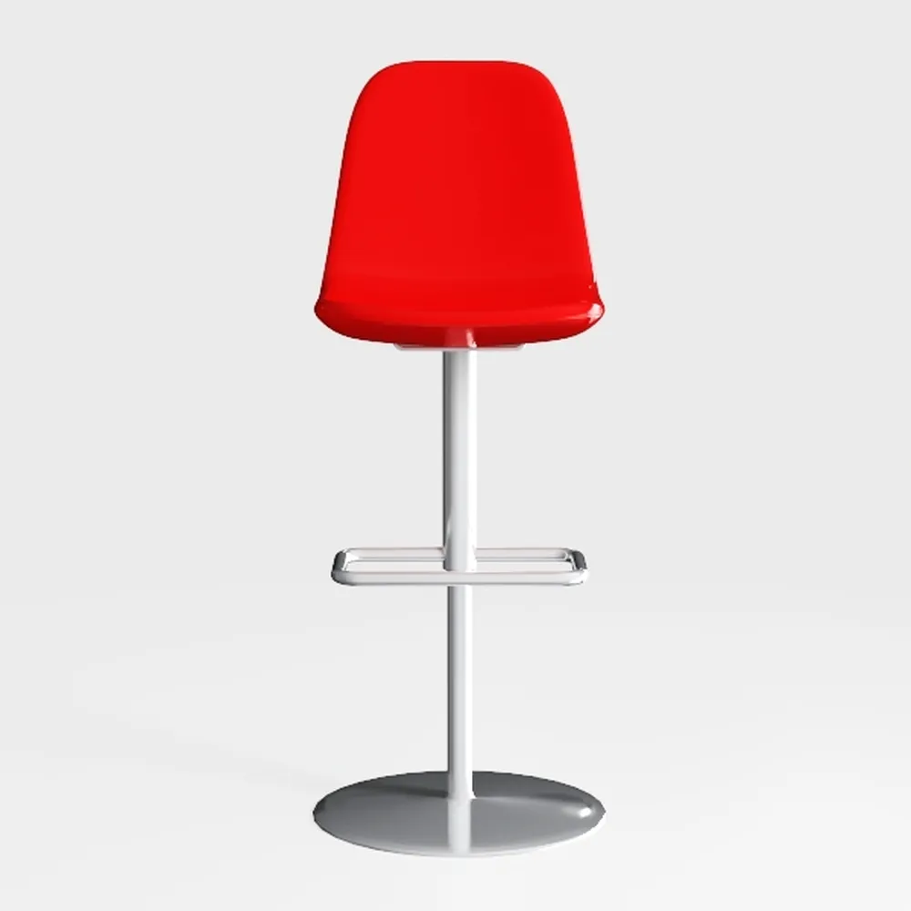 Vinyl Rounded Back Adjustable Height Barstool with
