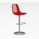 Vinyl Rounded Back Adjustable Height Barstool with Right 45 Degree View
