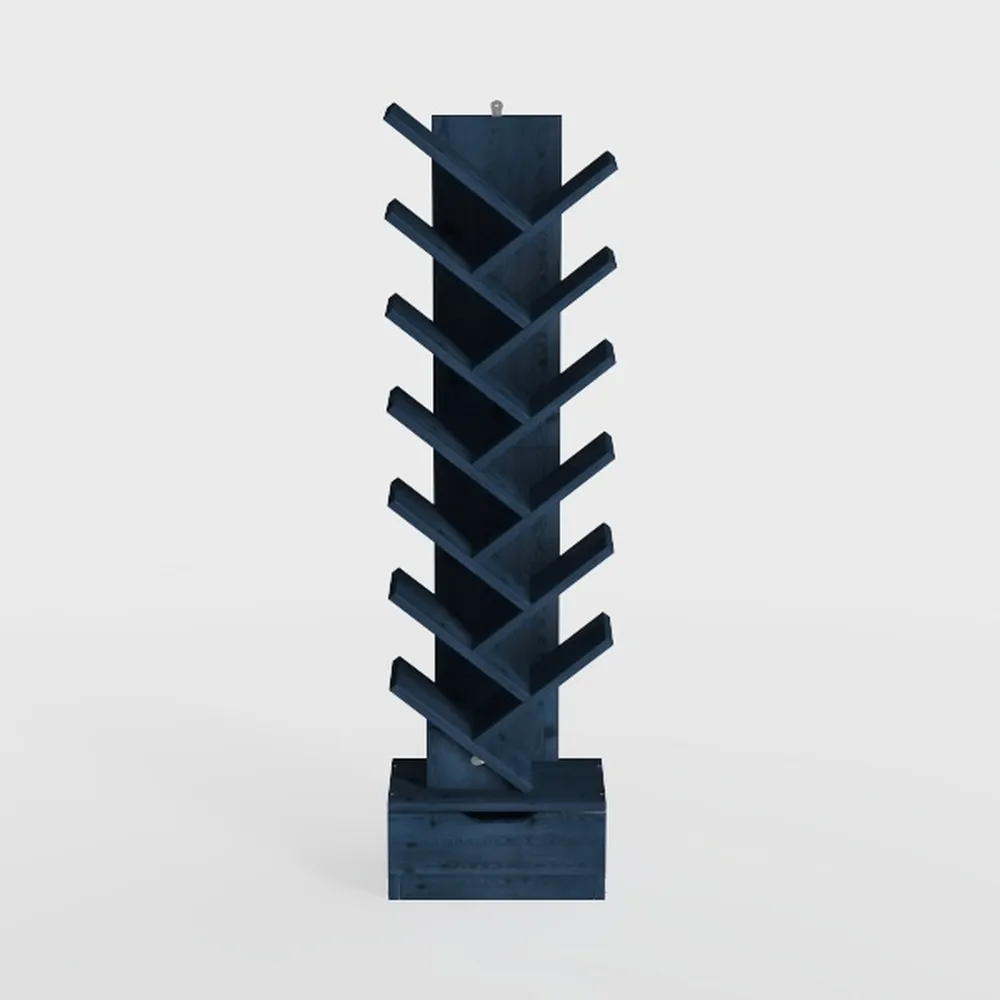 9 Tier Tree Book Shelf with Drawer, Floor Standing