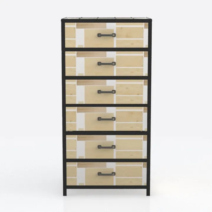 GAOMON Natural Rattan 5 Drawer Dresser, Wooden