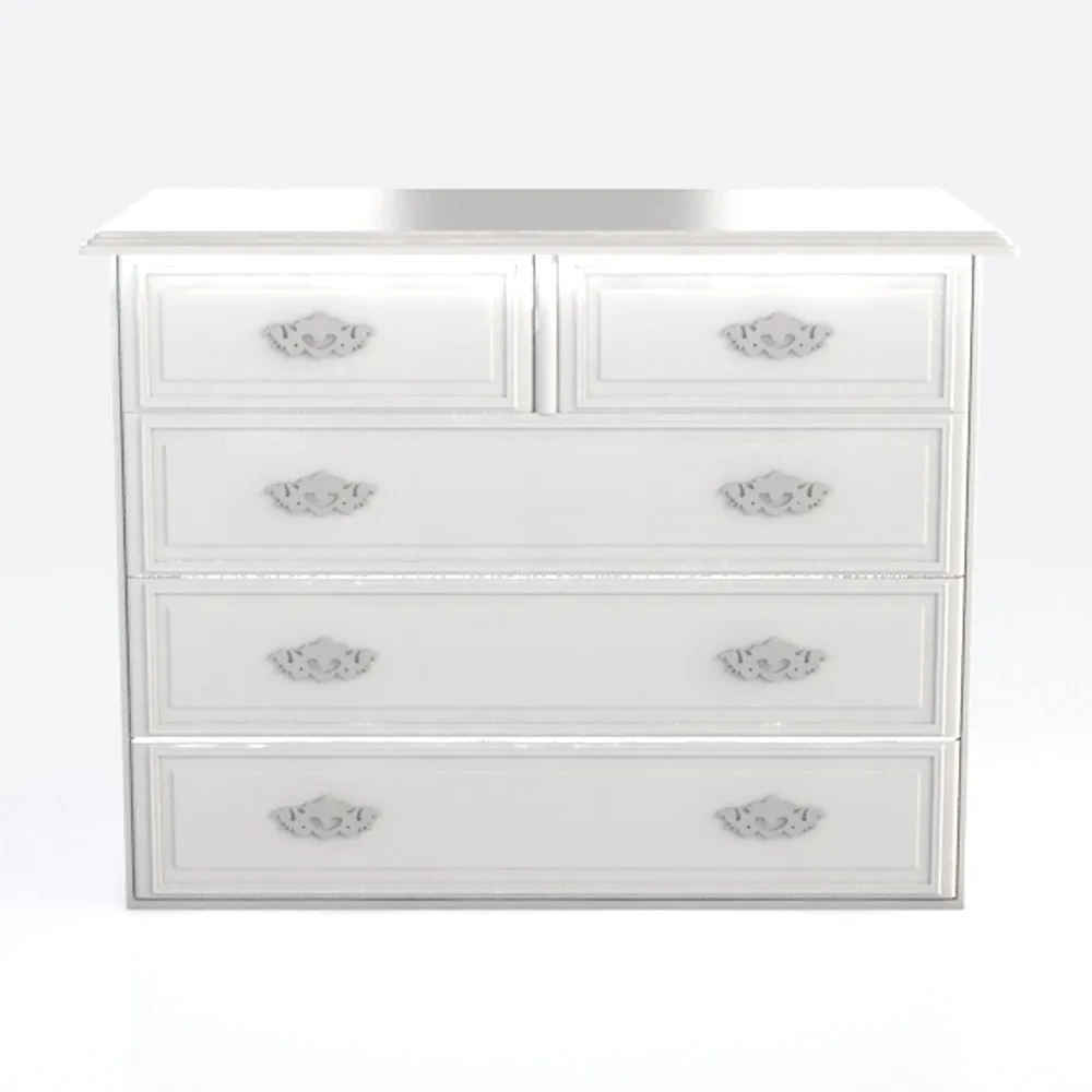 White 7 Drawer Dresser for Bedroom, 47.6" Wood