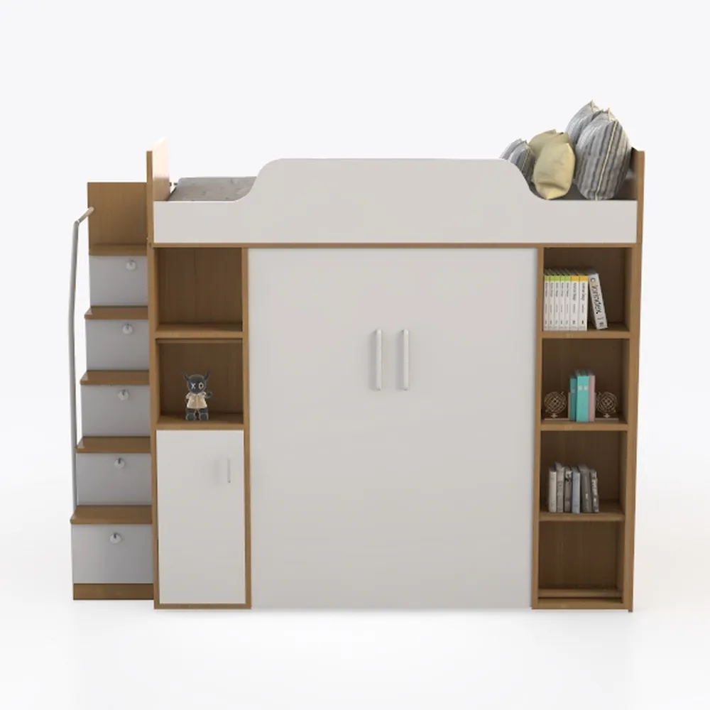 Full Murphy Bunk Bed with Desk and Hydraulic Lift,