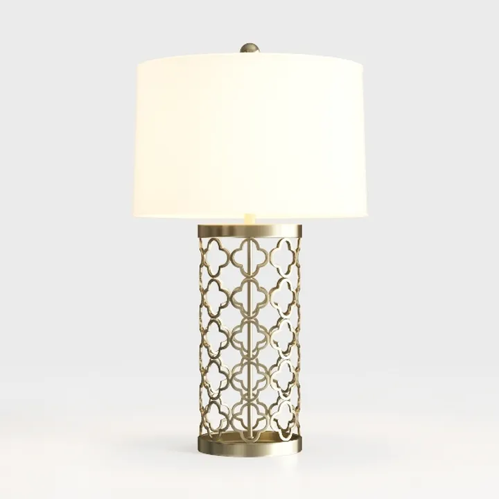 Contemporary Gold Metal Fabric Table Lamp 3D Model
