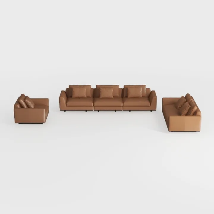 Pemberly Row 7-Piece Faux Leather Sectional Sofa