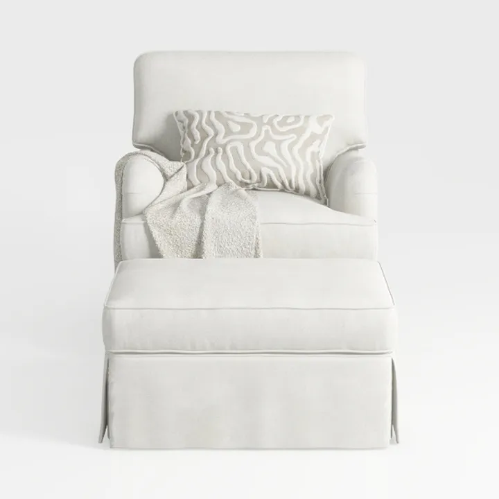 Oversized Accent Chair, 42" Wide Slipcovered Sofa 