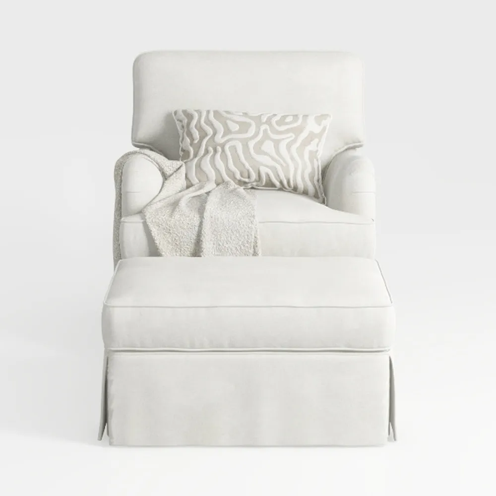 Oversized Accent Chair, 42" Wide Slipcovered Sofa