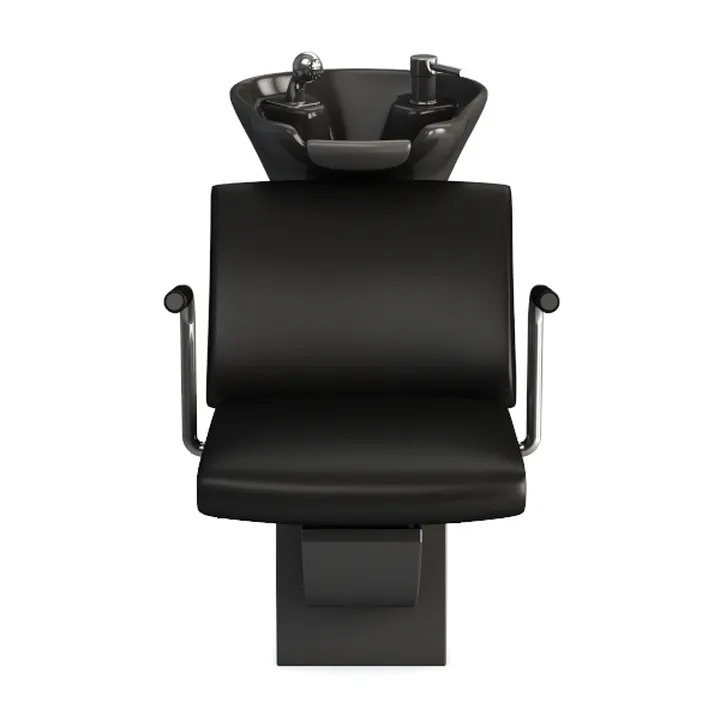 Modern Black Leather Metal Salon Shampoo Chair 3D Model