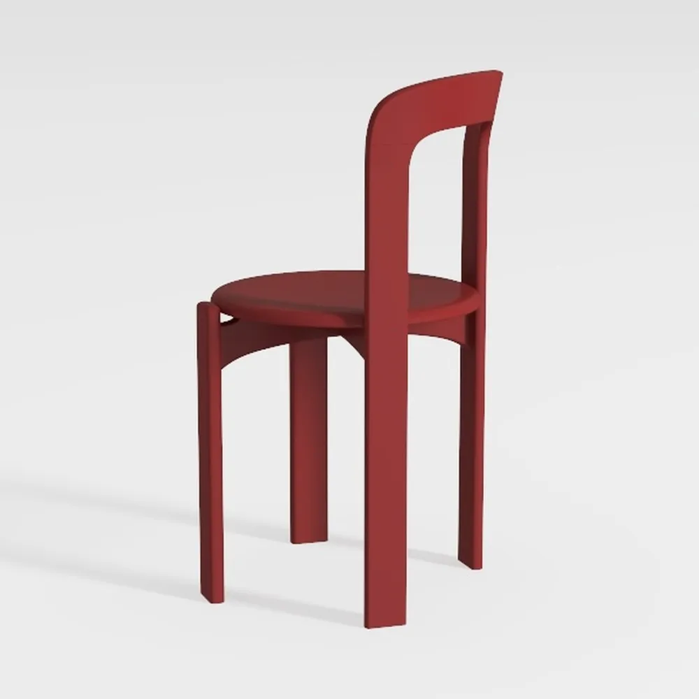 Dining Chair Retro Restaurant backrest Chair(Rojo)