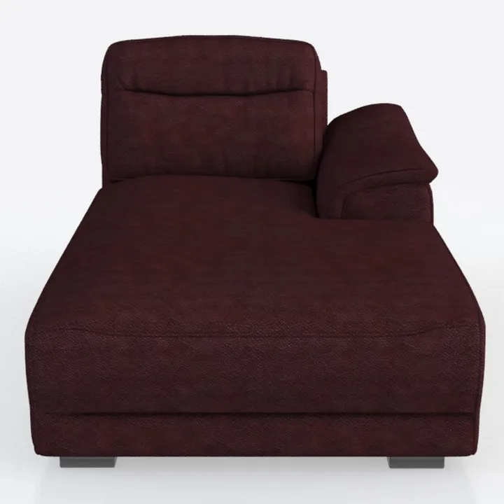Modern Burgundy Leather Chaise Lounge 3D Model