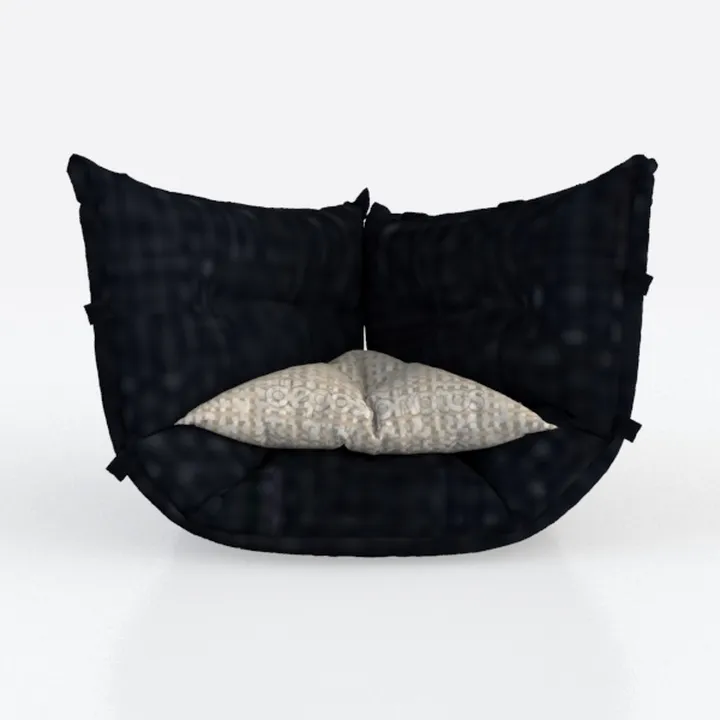 Poltrona lounge in morbido mohair beige orsacchiotto pigro poltrona per caminetto sedia Love Seat pavimento nero 85 cm