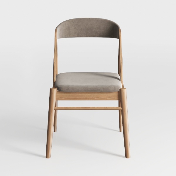 Faux Leather Upholstered Dining Chair, Wooden Legs