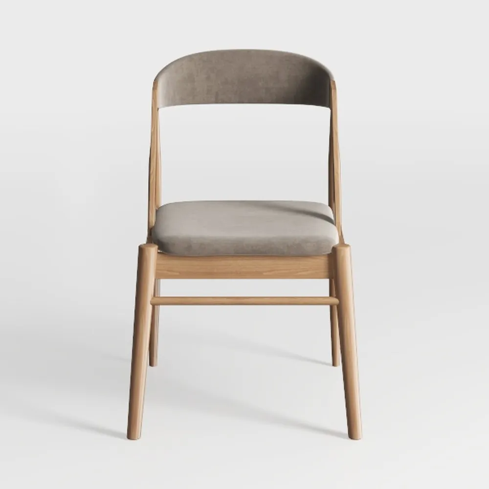 Faux Leather Upholstered Dining Chair, Wooden Legs