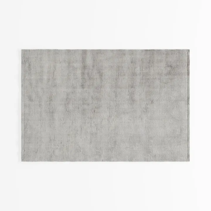 Minimalist Light Gray Woven Area Rug 3D Model