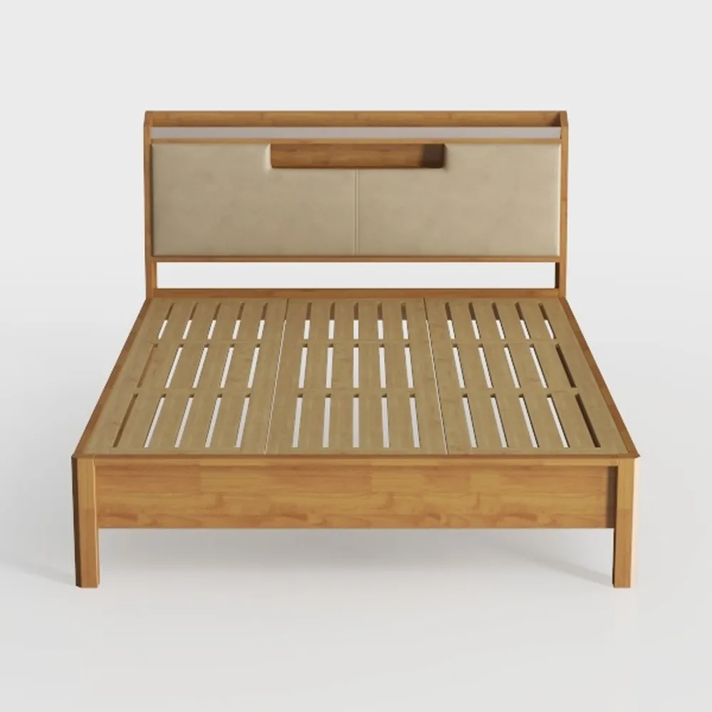 Merax Wood Platform Bed with Headboard, Platform B