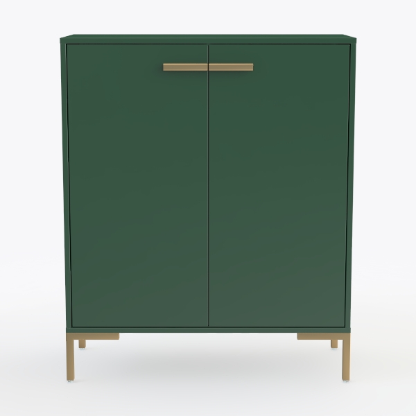 Green Metal Storage Cabinet, 36&quot; Sideboard Buffet