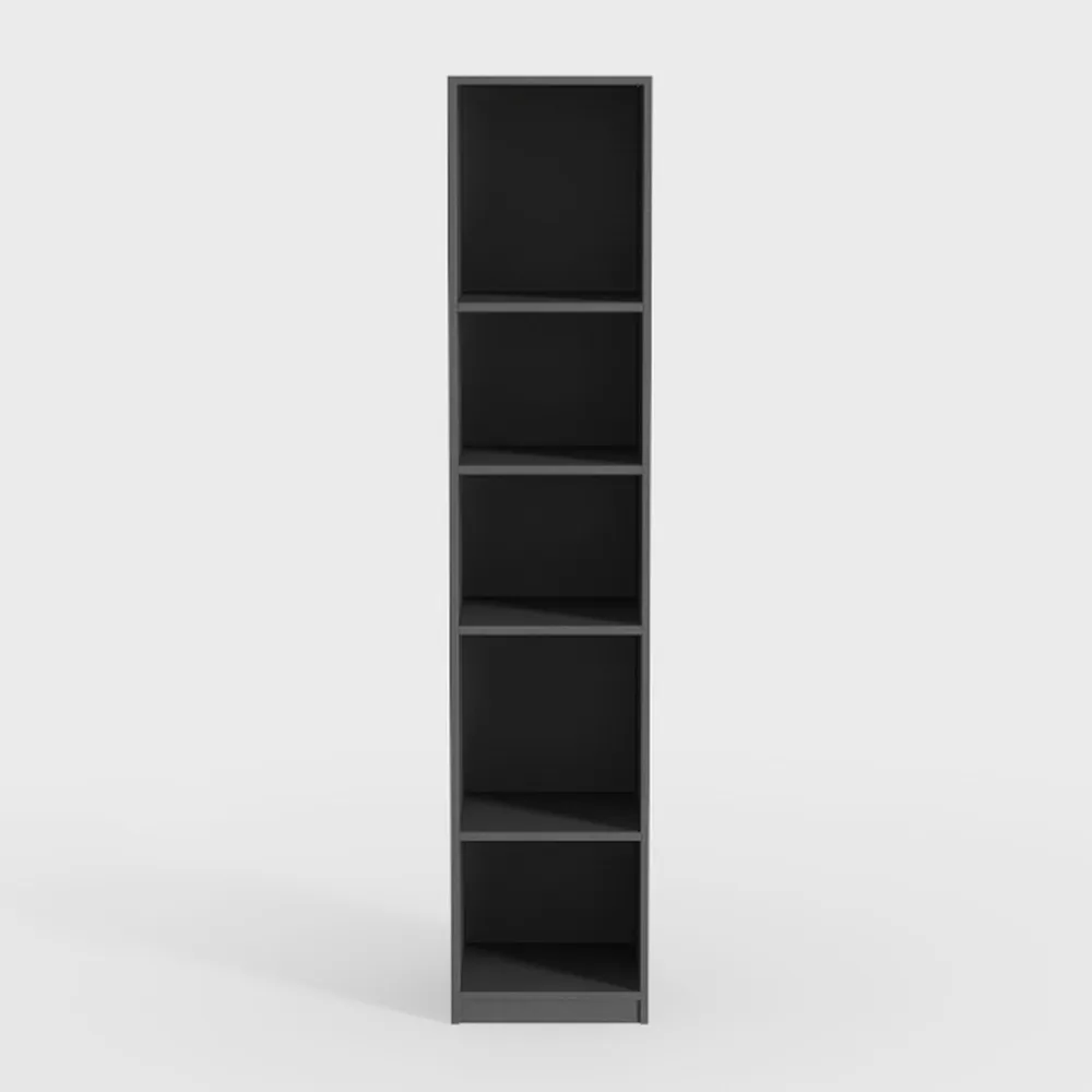 Luder 5-Tier Shelf Bookcase with 1 Door Storage