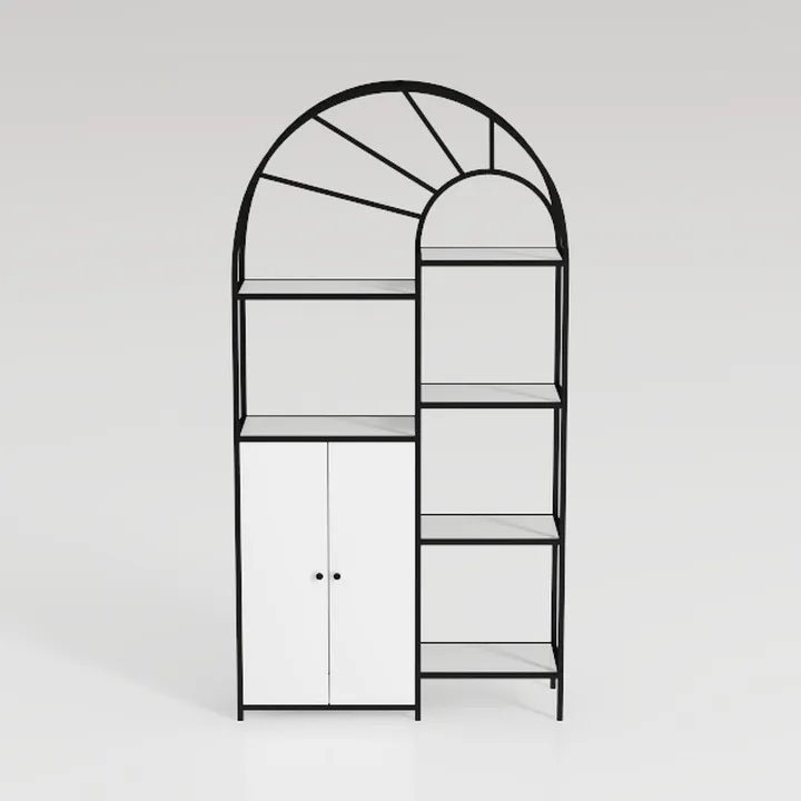 71.1" Tall Bookshelf with Storage Cabinet, 6-Tier