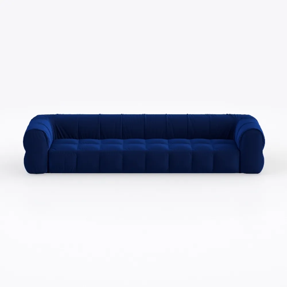 81" Mid Century Modern Velvet Loveseat Blue 3