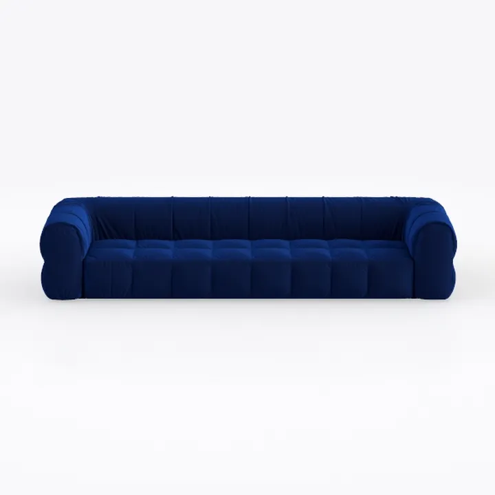81" Mid Century Modern Velvet Loveseat Blue 3