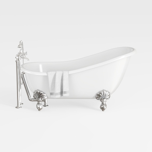 WOODBRIDGE 54&quot; Heavy Duty Acrylic Slipper Clawfoot