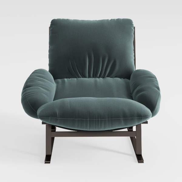 Modern Rocking Chair with Ottoman, Upholstered Gli