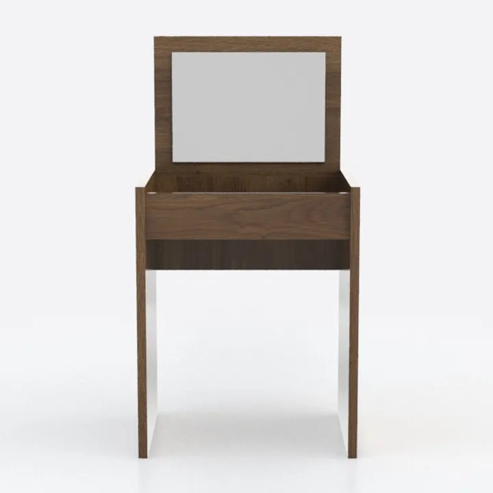 Cade 2-Piece Walnut Makeup Vanity Set with Storage