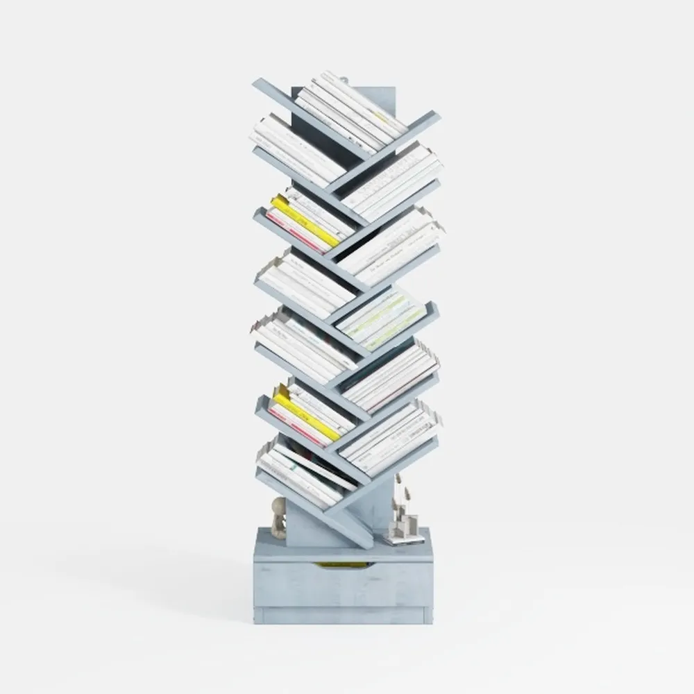 Vagusicc Tree Bookshelf, 6 Tier Bookshelf with