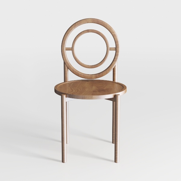 Simeon 21 in. Scandinavian Sculpted Oak Wood Dinin