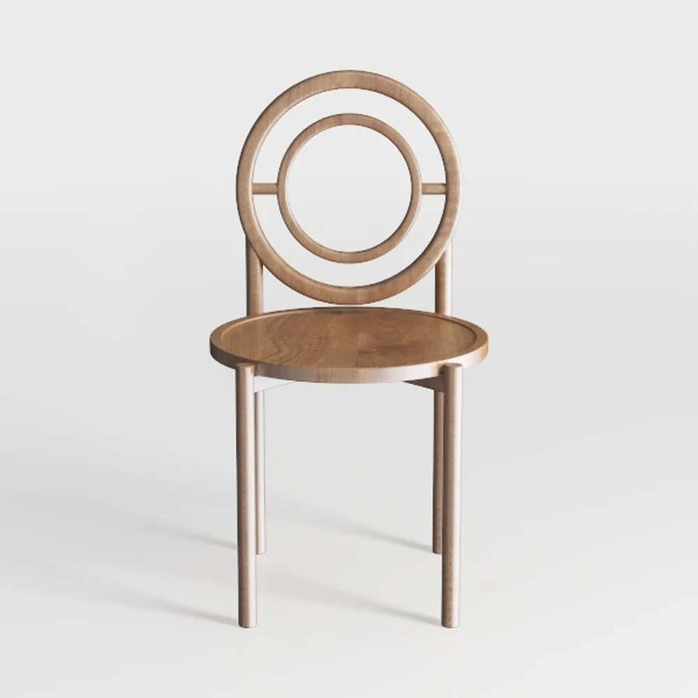 Simeon 21 in. Scandinavian Sculpted Oak Wood Dinin