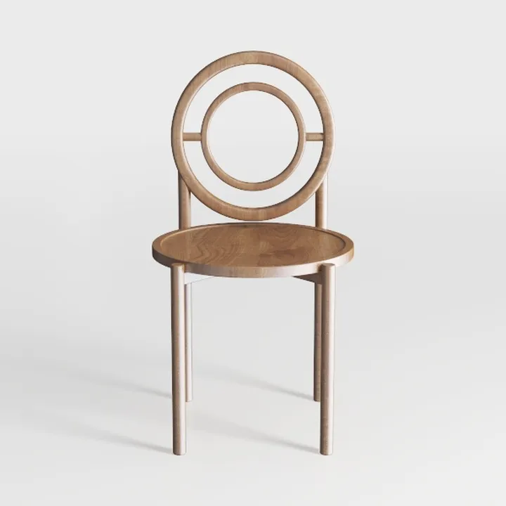 Simeon 21 in. Scandinavian Sculpted Oak Wood Dinin