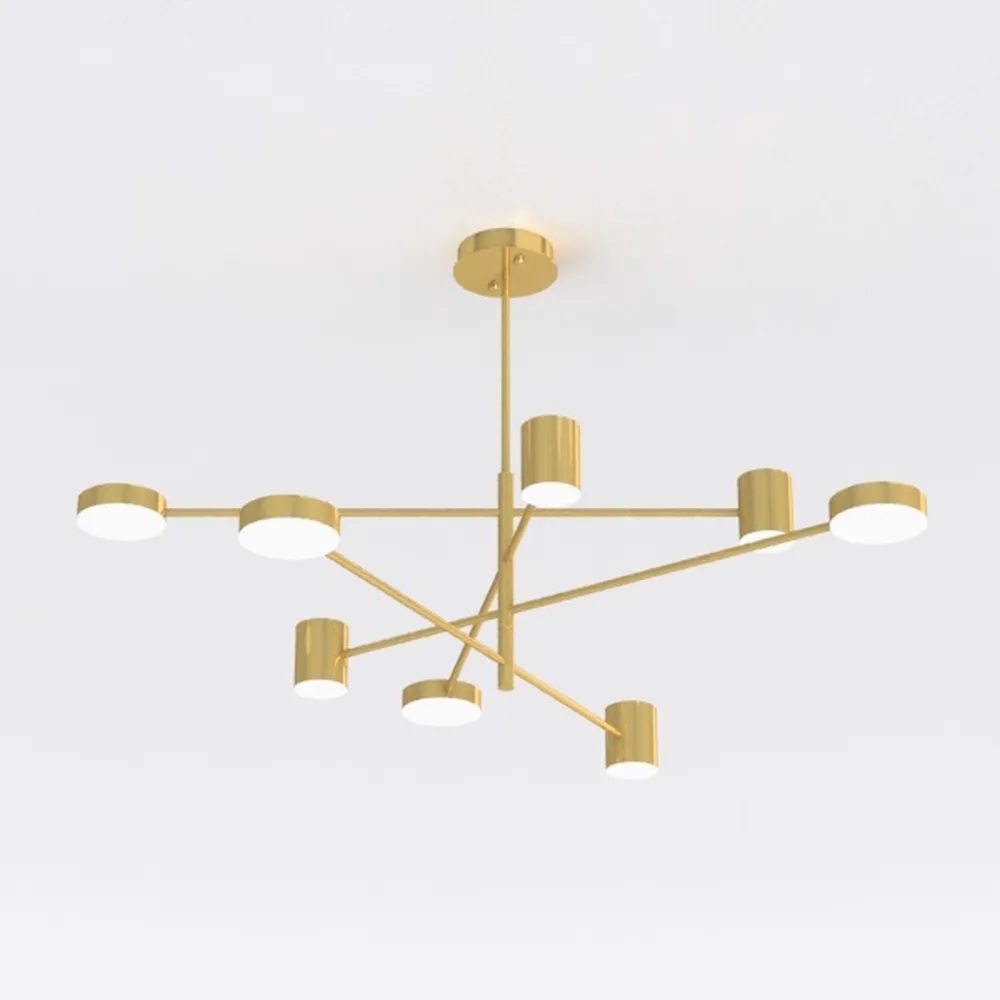 DELIPOP Modern Sputnik Chandelier, 6-Light Gold